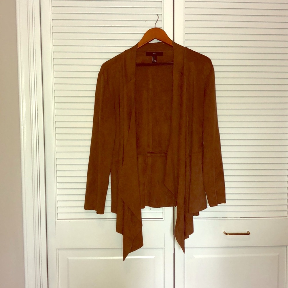 Asymmetrical Vegan Suede Cardigan